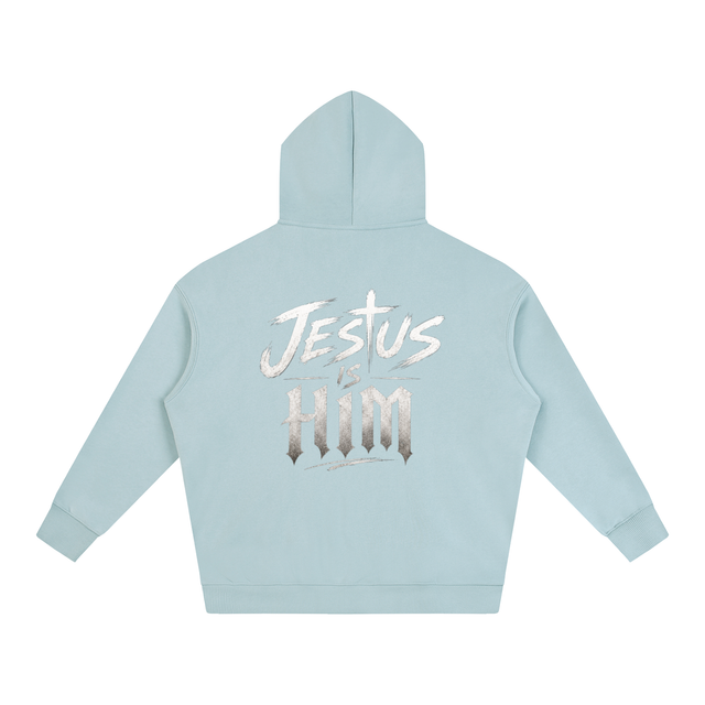 Mercy Motion Oversize “Jesus is Him” Fleeced Hoodie