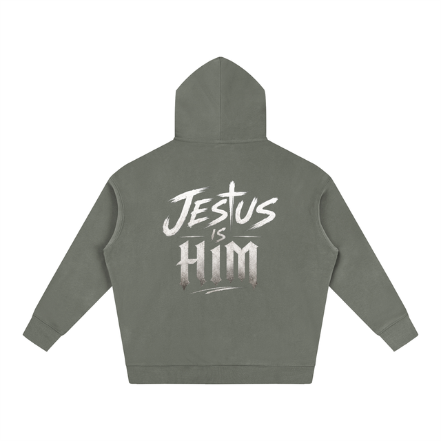 Mercy Motion Oversize “Jesus is Him” Fleeced Hoodie
