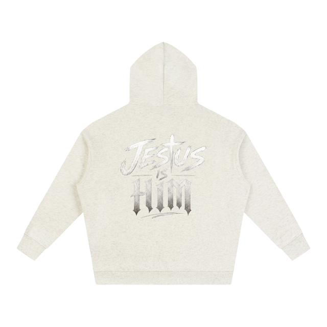 Mercy Motion Oversize “Jesus is Him” Fleeced Hoodie