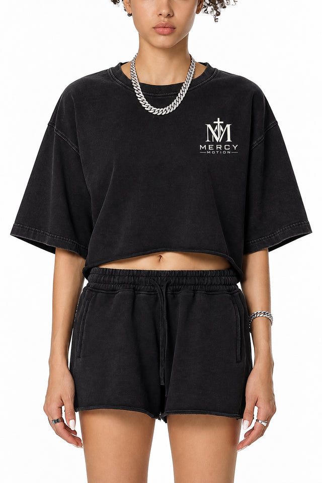 Mercy Motion Snow Washed  Crop Top