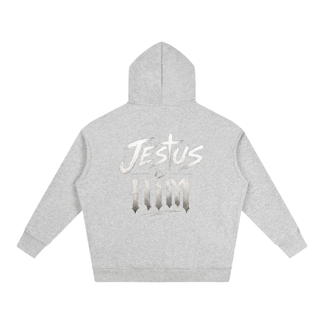 Mercy Motion Oversize “Jesus is Him” Fleeced Hoodie