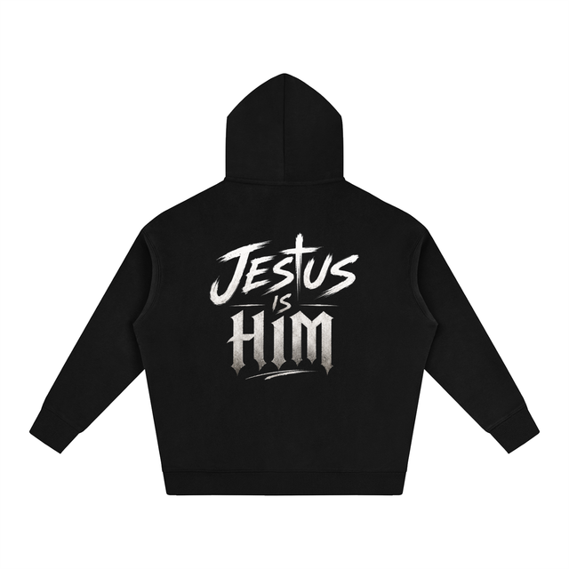 Mercy Motion Oversize “Jesus is Him” Fleeced Hoodie