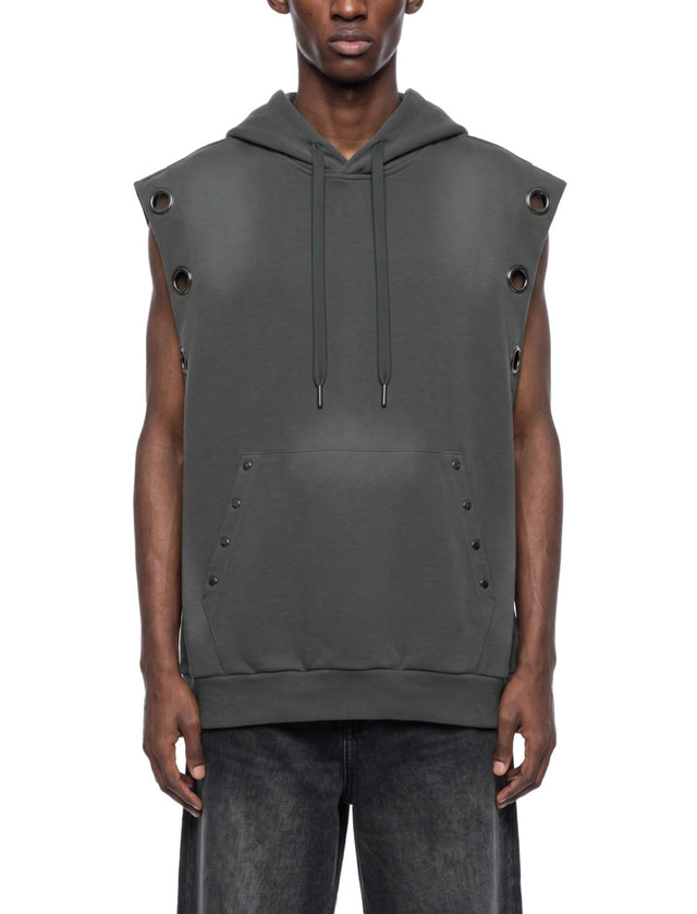Mens Mercy Motion Vintage Wash Sleeveless Hoodie