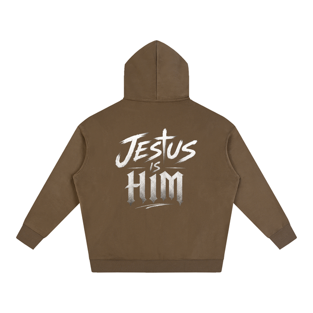 Mercy Motion Oversize “Jesus is Him” Fleeced Hoodie