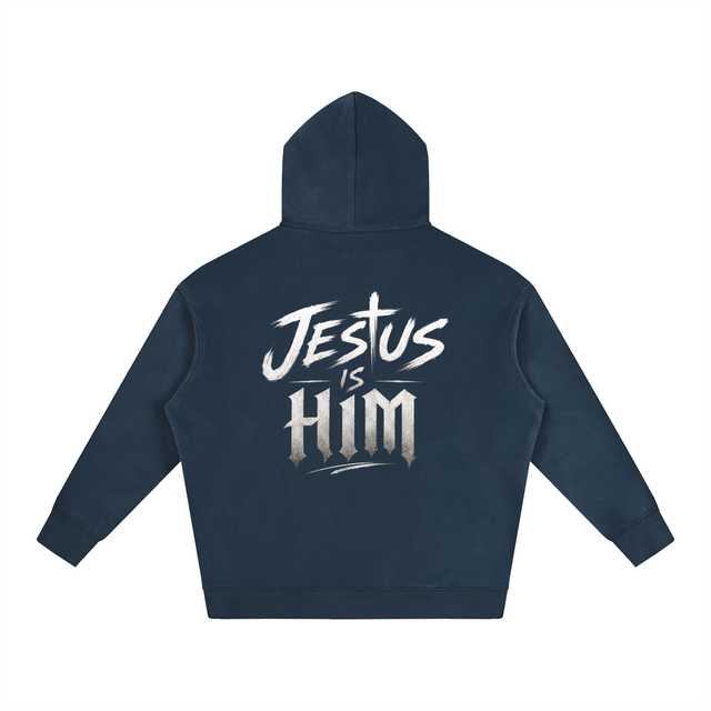 Mercy Motion Oversize “Jesus is Him” Fleeced Hoodie